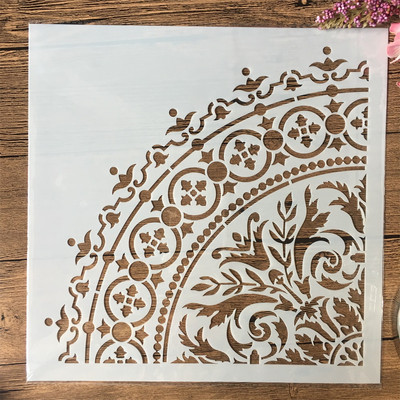 30*30cm Geometrie mare Mandala rotund DIY Stratificare Șabloane Pictură Album de însemnări de colorat embosare Album șablon decorativ