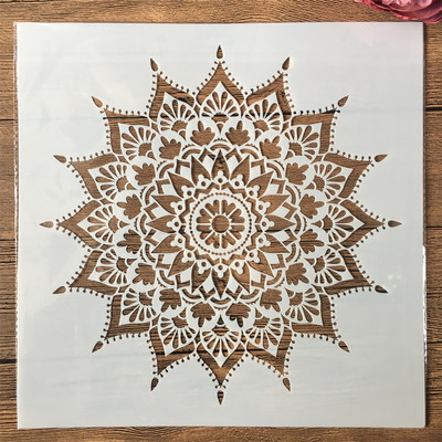 30*30cm Big Geometry Mandala Round DIY Layering Stencils Ζωγραφική Λεύκωμα χρωματισμού Ανάγλυφο διακοσμητικό πρότυπο άλμπουμ