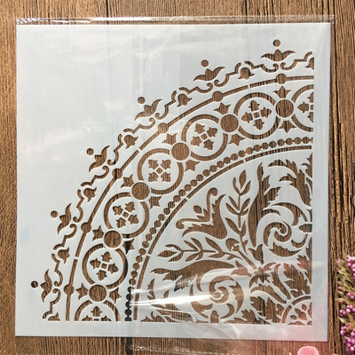 20*20cm mandala 1/4 riteņa aplis budisms DIY slāņošanas trafareti gleznošana albums Krāsošana reljefs albums dekoratīvā veidne