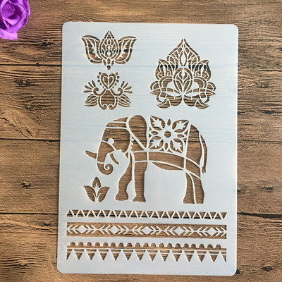 Șabloane de pictură pe perete cu flori de dimensiune A4, ștampilă Album de însemnări, embosare decorativă, hârtie artizanală, șablon de etichetă de flori DIY