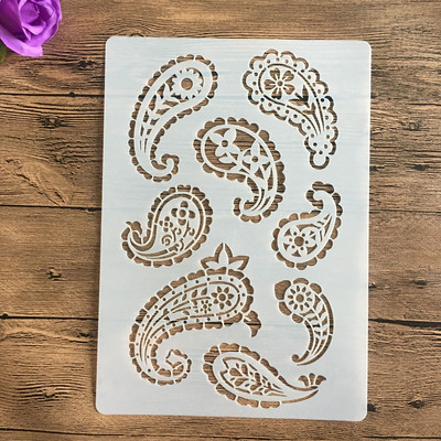 Șabloane de pictură pe perete cu flori de dimensiune A4, ștampilă Album de însemnări, embosare decorativă, hârtie artizanală, șablon de etichetă de flori DIY