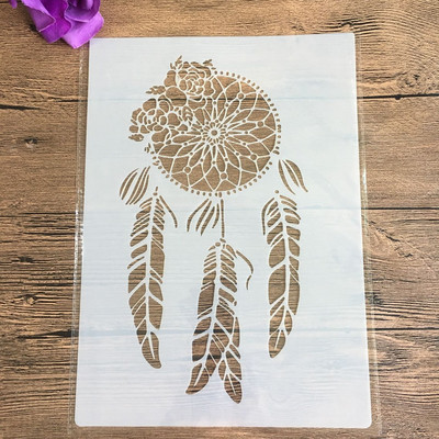 Ceas format A4 Șabloane pentru pictura pe perete cu flori Ștampilă Album de însemnări Album decorativ în relief Hârtie de artizanat Șablon de etichetă de flori DIY