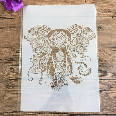Ceas format A4 Șabloane pentru pictura pe perete cu flori Ștampilă Album de însemnări Album decorativ în relief Hârtie de artizanat Șablon de etichetă de flori DIY