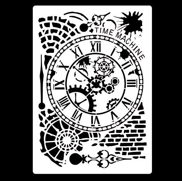 A4-es méretű óra Virág Falfestés Stencilek Bélyeg Scrapbook Album Dekoratív Dombornyomó Kézműves Papír Barkácsolás Virág Címkesablon