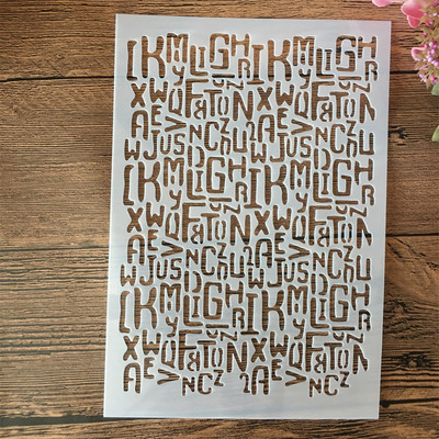 4db/készlet A5 21cm Hatszög kör Számok Szavak Rétegező Sablonok Festmény Scrapbook Színezés Dombornyomott Album Díszsablon