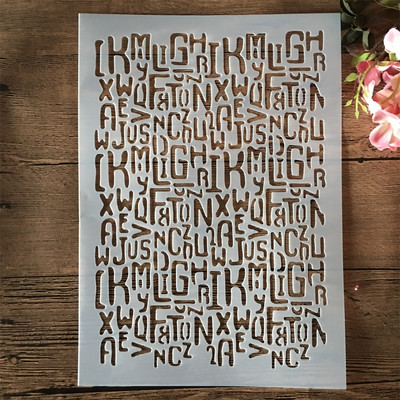 4db/készlet A5 21cm Hatszög kör Számok Szavak Rétegező Sablonok Festmény Scrapbook Színezés Dombornyomott Album Díszsablon