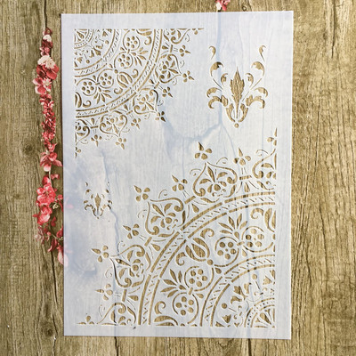 29 * 21 cm Biljni listovi morske alge DIY Šablone Zidne slike Spomenar Bojanje Reljefni album Ukrasni papirnati predložak kartice