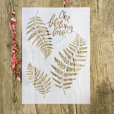 29 * 21 cm Biljni listovi morske alge DIY Šablone Zidne slike Spomenar Bojanje Reljefni album Ukrasni papirnati predložak kartice