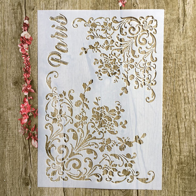 29 * 21 cm Biljni listovi morske alge DIY Šablone Zidne slike Spomenar Bojanje Reljefni album Ukrasni papirnati predložak kartice