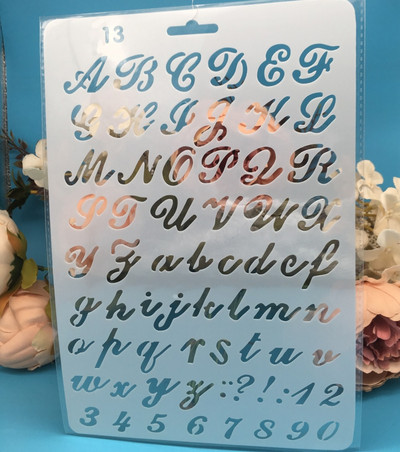 Uus 4 tk/partii 27 cm tähestiku tähed isetegemine käsitöö kihistamine šabloonid maalimine väljalõigete albumi tembeldamine reljeefiga albumikaardi mall