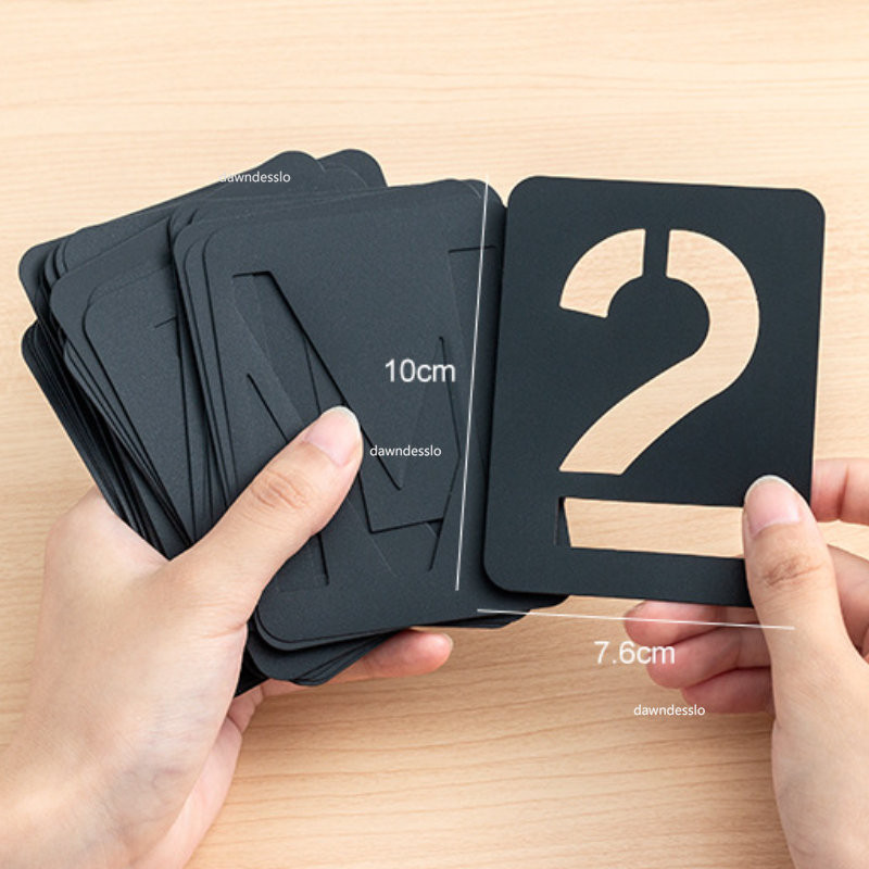 42 DB betűszám szimbólum kézműves üreges stencil bélyegző dombornyomó sablon újrafelhasználható