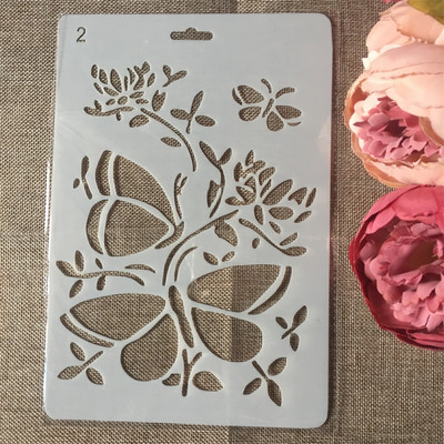 1 tk 27,5x19 cm liblikas meisterdamine käsitöö kihistusšabloonid maalimine väljalõigete album tembeldamine reljeef Album paberkaardi mall