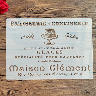 A4 29 * 21cm kiri DIY Šabloonid Seinamaalid Väljalõigete album Värvimine Reljeef Album Dekoratiivne Paberkaart Mall Koogi šabloon