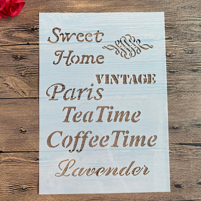 A4 29 * 21cm kiri DIY Šabloonid Seinamaalid Väljalõigete album Värvimine Reljeef Album Dekoratiivne Paberkaart Mall Koogi šabloon