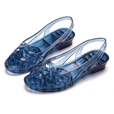 EOFK suvised naiste sandaalid puukingad Säravad läikivad värvid Lady Jelly Flat Comfort Sandaalid Sõjakingad