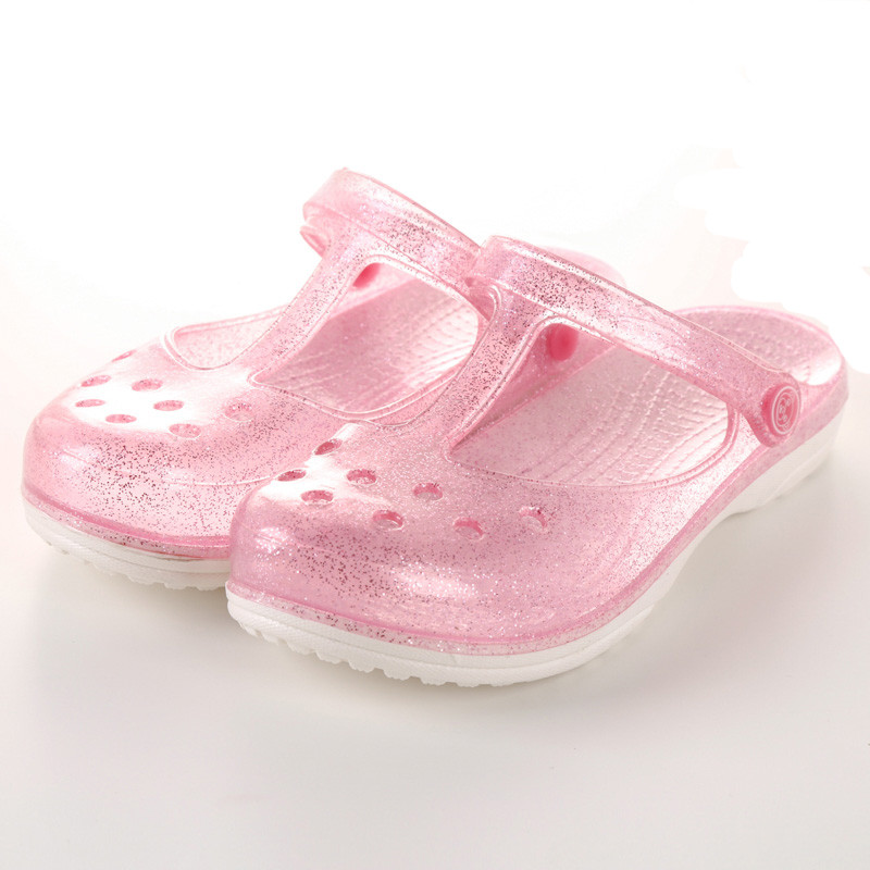 EOFK suvised naiste sandaalid puukingad Säravad läikivad värvid Lady Jelly Flat Comfort Sandaalid Sõjakingad