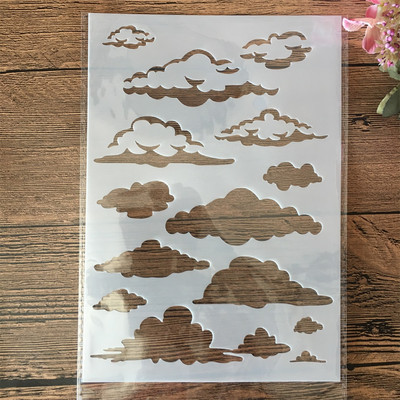 A5 21 cm Cloud Layering Stencils Ζωγραφική Λεύκωμα χρωματισμού ανάγλυφο διακοσμητικό πρότυπο άλμπουμ