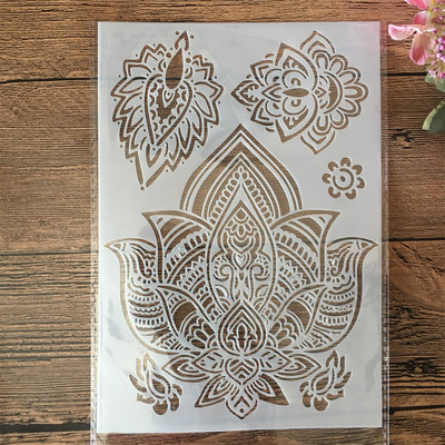 A5 21 cm kuusnurk numbrid kihistusšabloonid maalimine väljalõigete album värvimine reljeefiga albumi dekoratiivmall