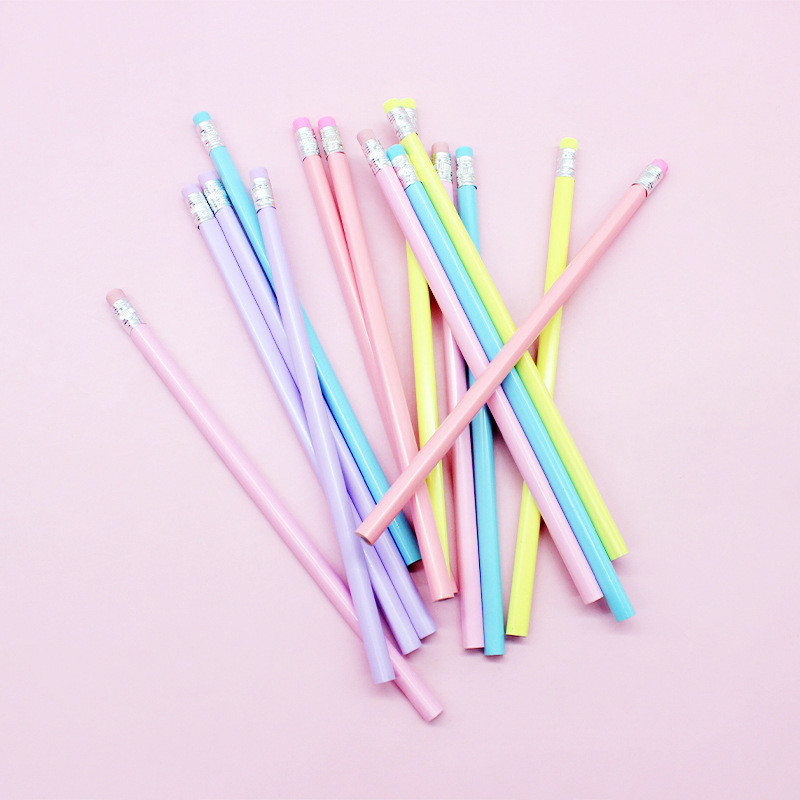 10vnt / partija medinis pieštukas HB pieštukas su trintuku vaikų piešimo pieštukas mokyklos rašymo raštinės reikmenys