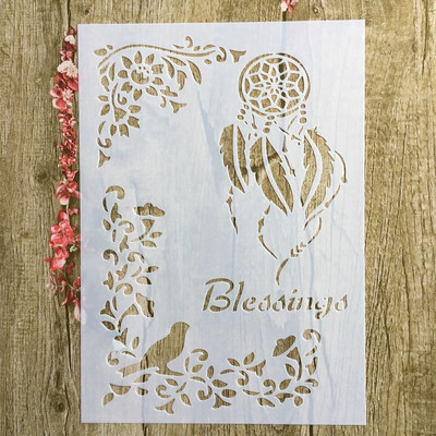 A4 29 * 21cm Armas kodulind DIY Šabloonid Seinamaalid Väljalõigete album Värvimine Reljeefalbum Dekoratiivne Paberkaardi mall