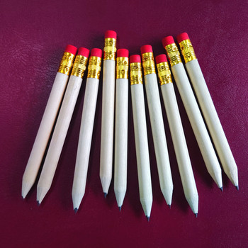 10PCS моливи с гуми Къси дървесни моливи за голф бизнес рекламни хотелски моливи детски училищни пособия