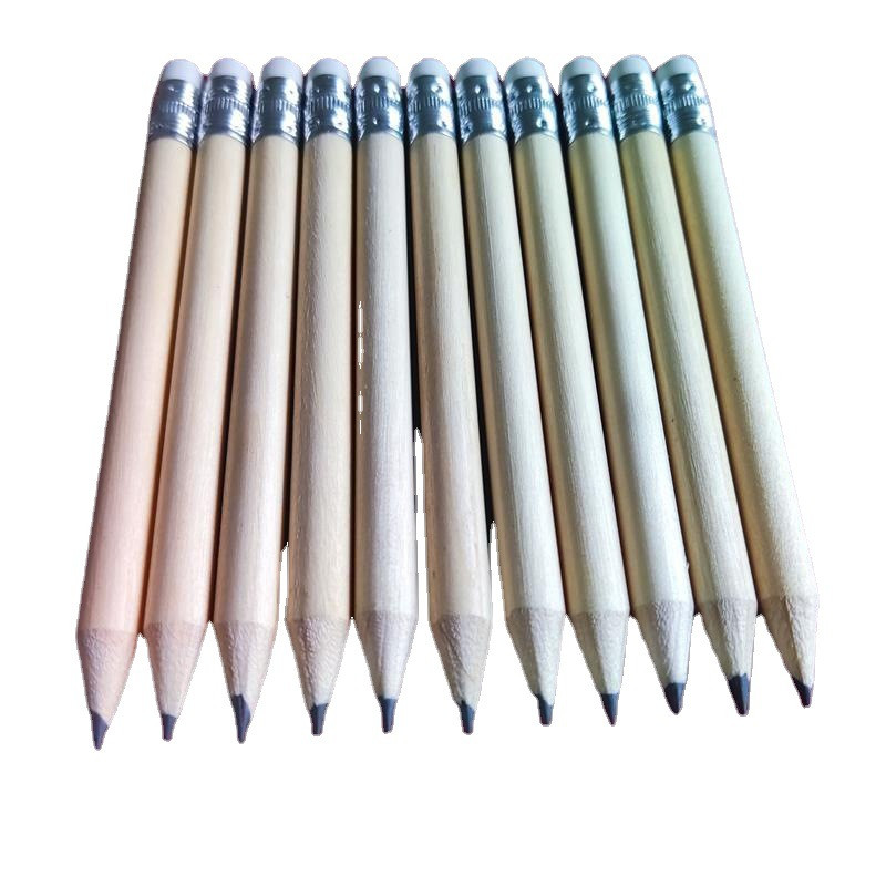 10PCS olovaka s gumicama Kratke olovke za golf u boji drveta poslovno reklamiranje hotelskih olovki dječji školski pribor