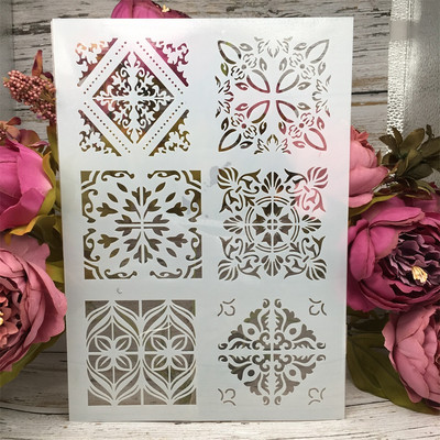 A4 29 cm lainegeomeetria tekstuur DIY kihistusšabloonid seinamaaling väljalõigete albumi värvimine reljeefalbumi dekoratiivkaardi mall