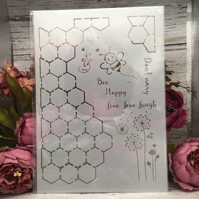 A4 29 cm lainegeomeetria tekstuur DIY kihistusšabloonid seinamaaling väljalõigete albumi värvimine reljeefalbumi dekoratiivkaardi mall