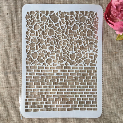 4Pcs/Lot 29cm A4 Mosaic Brick Drvena Daisy DIY Šablone za slojeve Slikanje Spomenar Bojanje Reljefni album Ukrasni predložak