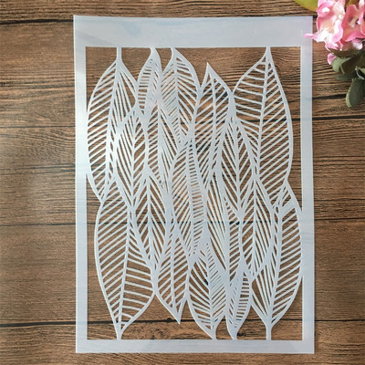 A4 29cm ramuri copac frunze de ginkgo bricolaj șabloane stratificare pictura perete album de însemnări de colorat album în relief șablon decorativ