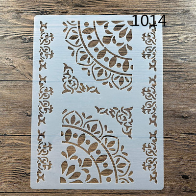 A4 29 * 21cm Mandala rotundă Șabloane DIY Pictură de perete Album de însemnări de colorat Album de reliefare Șablon de carte de hârtie decorativă