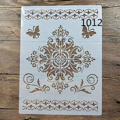 A4 29 * 21cm Mandala rotundă Șabloane DIY Pictură de perete Album de însemnări de colorat Album de reliefare Șablon de carte de hârtie decorativă