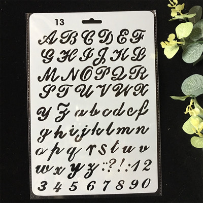 27 cm nova slova abecede 4 DIY rukotvorine šablone za nanošenje slojeva Slikanje, spomenari, utiskivanje, album, papirnati predložak kartice