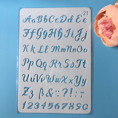 27 cm nova slova abecede 4 DIY rukotvorine šablone za nanošenje slojeva Slikanje, spomenari, utiskivanje, album, papirnati predložak kartice