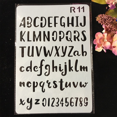 27 cm nova slova abecede 4 DIY rukotvorine šablone za nanošenje slojeva Slikanje, spomenari, utiskivanje, album, papirnati predložak kartice