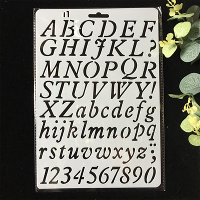 27 cm nova slova abecede 4 DIY rukotvorine šablone za nanošenje slojeva Slikanje, spomenari, utiskivanje, album, papirnati predložak kartice
