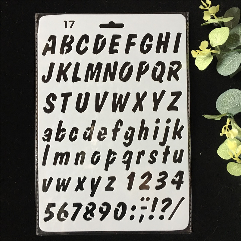27 cm nova slova abecede 4 DIY rukotvorine šablone za nanošenje slojeva Slikanje, spomenari, utiskivanje, album, papirnati predložak kartice