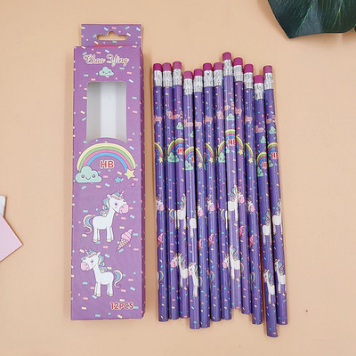 12 kom/set slatki kawaii crtani jednorog olovka HB skica predmeta crtanje dopisnica student školski uredski materijal za djecu dar