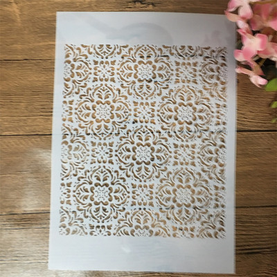 A4 29cm Lehegeomeetria DIY kihistusšabloonid seinamaaling väljalõigete album värvimine reljeefalbum Dekoratiivne mall