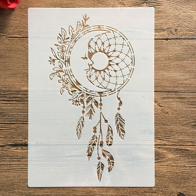 A4 29 * 21 cm DIY šablone Zidne slike Spomenar Bojanje Album za utiskivanje Ukrasni papirni predložak kartice, zid. mandala lubanja