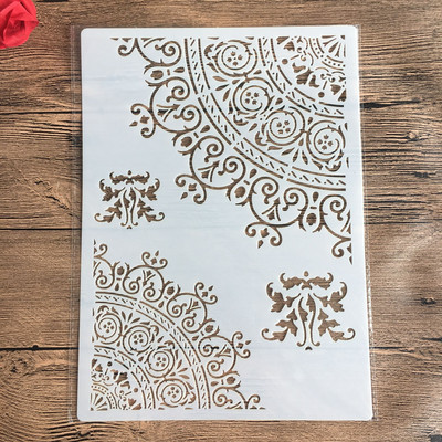 A4 29 * 21 cm DIY šablone Zidne slike Spomenar Bojanje Album za utiskivanje Ukrasni papirni predložak kartice, zid. mandala lubanja