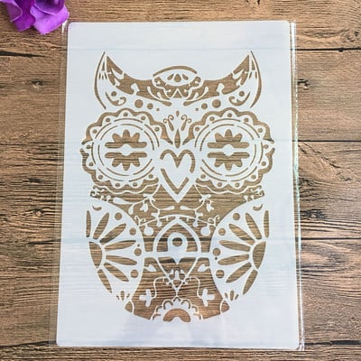 A4 29 * 21 cm DIY šablone Zidne slike Spomenar Bojanje Album za utiskivanje Ukrasni papirni predložak kartice, zid. mandala lubanja