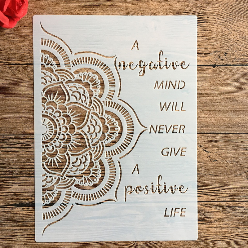 A4 29 * 21 cm DIY šablone Zidne slike Spomenar Bojanje Album za utiskivanje Ukrasni papirni predložak kartice, zid. mandala lubanja