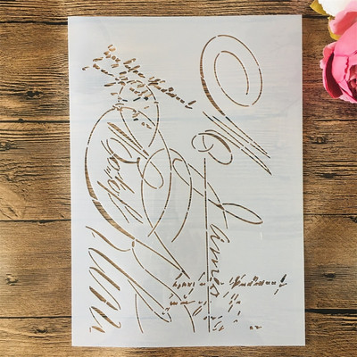 A4 29cm Thin Grass Texture DIY Layering Stencils Wall Painting Scrapbook Coloring ανάγλυφο διακοσμητικό πρότυπο άλμπουμ