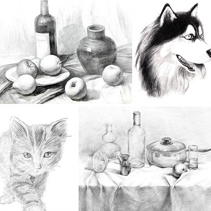 3 tk/komplekt HB Sketch söepliiats Pehme/keskmine/kõva süsinikpliiatsid Kunstiõpilase spetsiaalne käsitsi maalitud maalimise joonistamise eksami pliiats