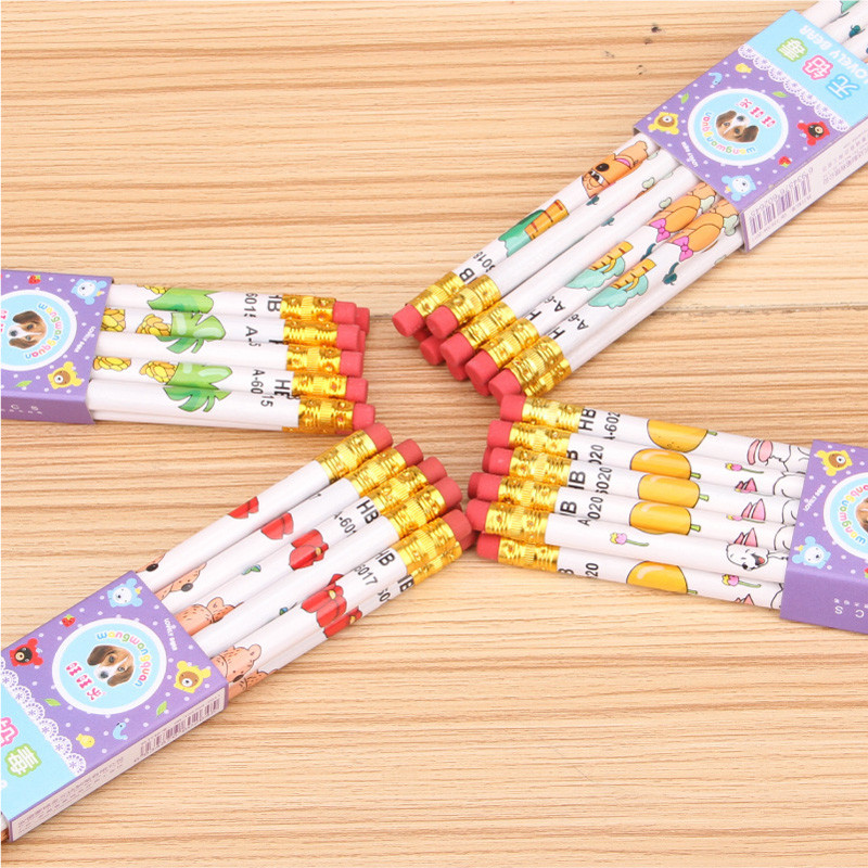 10 buc creion din lemn de înaltă calitate, desene animate cu animale mici, HB, rechizite profesionale de scris pentru școală