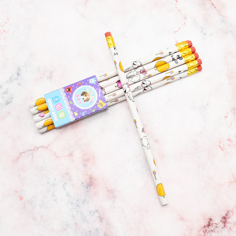 10 buc creion din lemn de înaltă calitate, desene animate cu animale mici, HB, rechizite profesionale de scris pentru școală