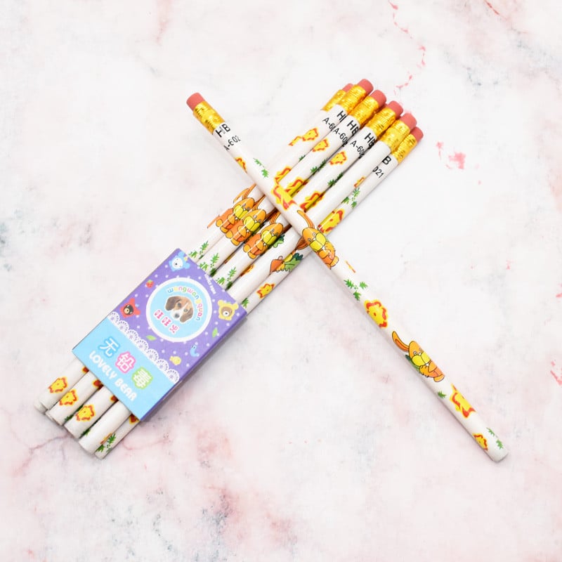 10 buc creion din lemn de înaltă calitate, desene animate cu animale mici, HB, rechizite profesionale de scris pentru școală