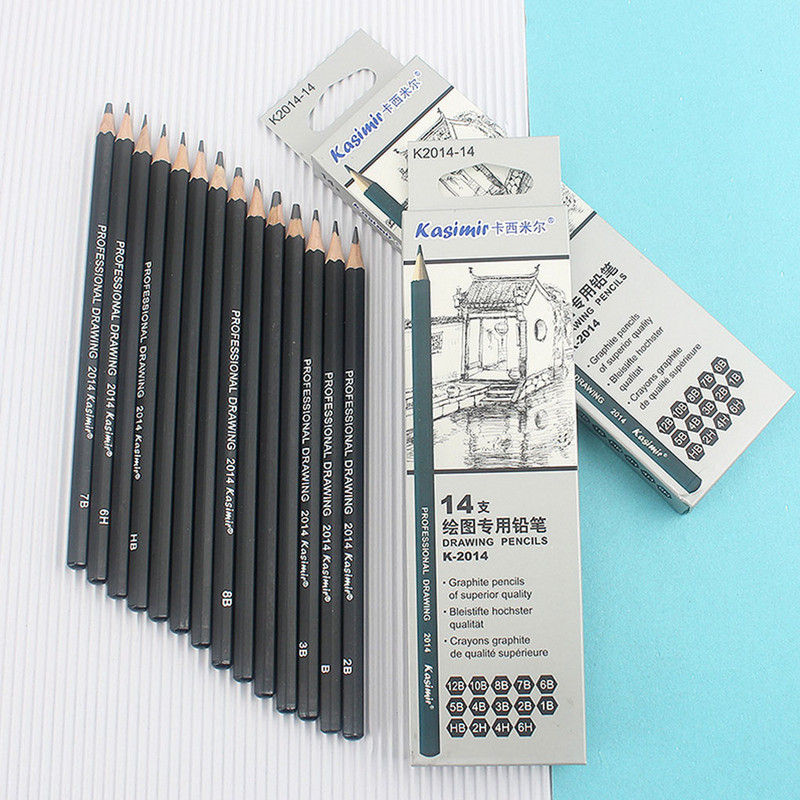 Set od 14 komada Olovka za crtanje Umjetnik Učenici Skica Portret Pisanje Crna drvena olovka 12B-6H