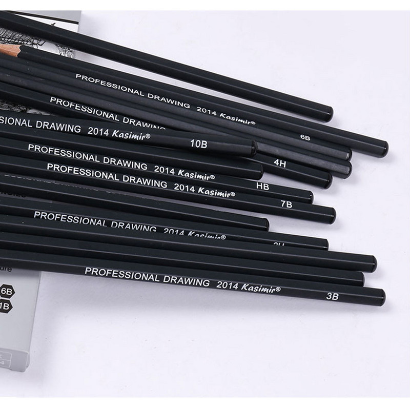 Set od 14 komada Olovka za crtanje Umjetnik Učenici Skica Portret Pisanje Crna drvena olovka 12B-6H